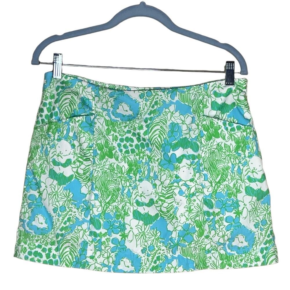 Lilly Pulitzer Women’s “Limeade Its a Jungle” Tropical Print Skort w/Pockets 6